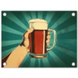 Bierglas - Schuim - Retro - Groen tuinposter los doek klein -3d