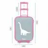 Blauw met Brachiosaurus dino Kinderkoffer - Roze klein -productfoto_formaten