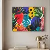 Bladeren - Vormen - Abstract - Kleurrijk Textielframe zwart klein -sfeer2