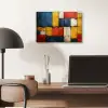 Mondriaan stijl - Kunst - Kleurrijk - Modern aluminium wit klein -sfeer5
