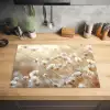 Wilde - Bloemen - Wit Inductie beschermer vinyl 3mm klein -sfeer5
