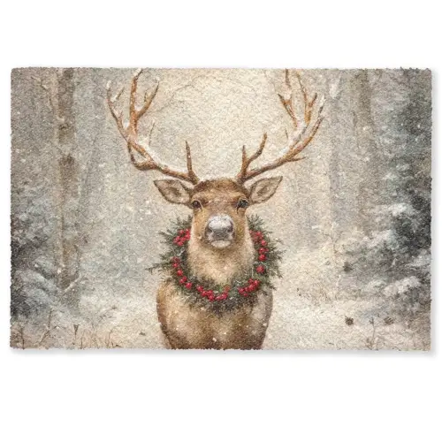 Kerst - Rendier - Winter - Krans Deurmat klein -zkaufland3d
