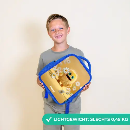 Monster - Wezen - Bloem - Geel Kinderrugzak - Blauw middel -sfeer1_NL
