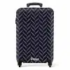 Visgraatstructuur met lichtroze lijnen op donkerblauw NBS - Handbagage koffer - Kinderen Unisex middel -productfoto_recht