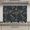 Abstract - Lijnen - Blauw - Goud keuken achterwand spatscherm klein 900 -3d_website
