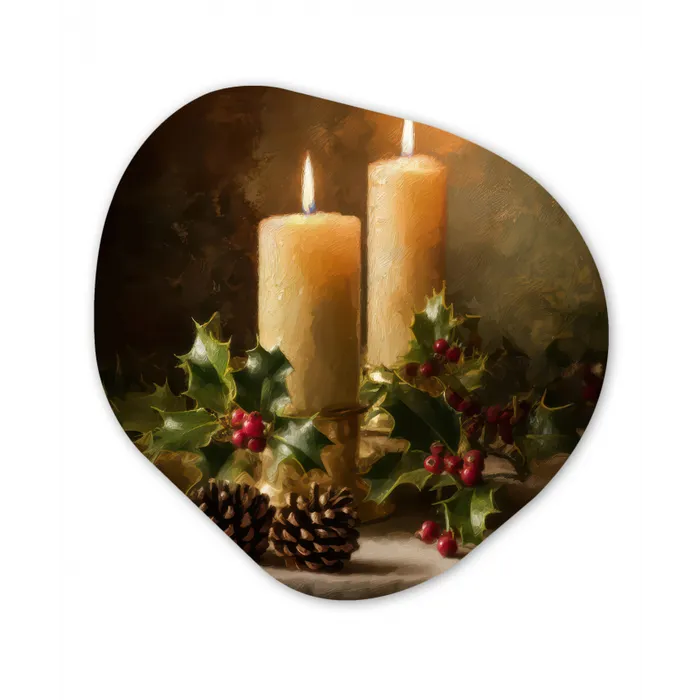 Kaarslicht - Kerst - Veelkleurig Wandcirkel Organisch Forex 3mm klein -3d