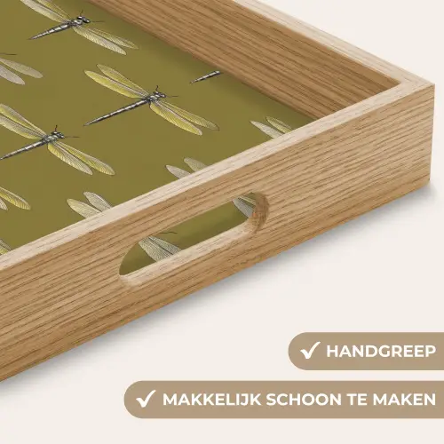 Libellen - Patroon - Groen Dienblad Rechthoek middel 911 -USP_HandgreepNL