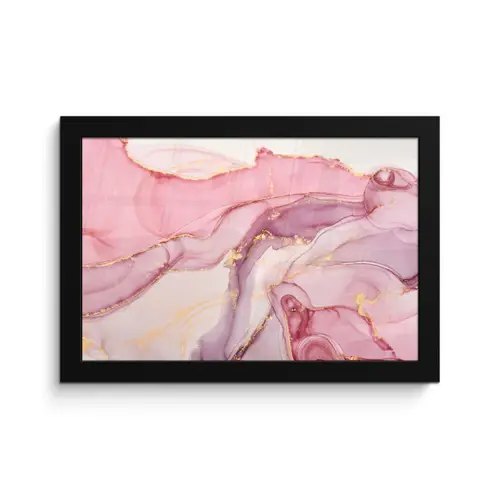 Goud - Marmer - Roze fotolijst zwart zonder passe partout klein -3d