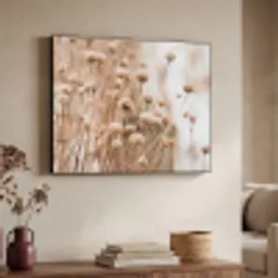 Droogbloemen - Beige - Bloemen - Natuur Textielframe zwart klein -sfeer3