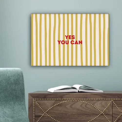 Strepen - Abstract - Yes you can - Rood canvas 2cm klein -sfeer4