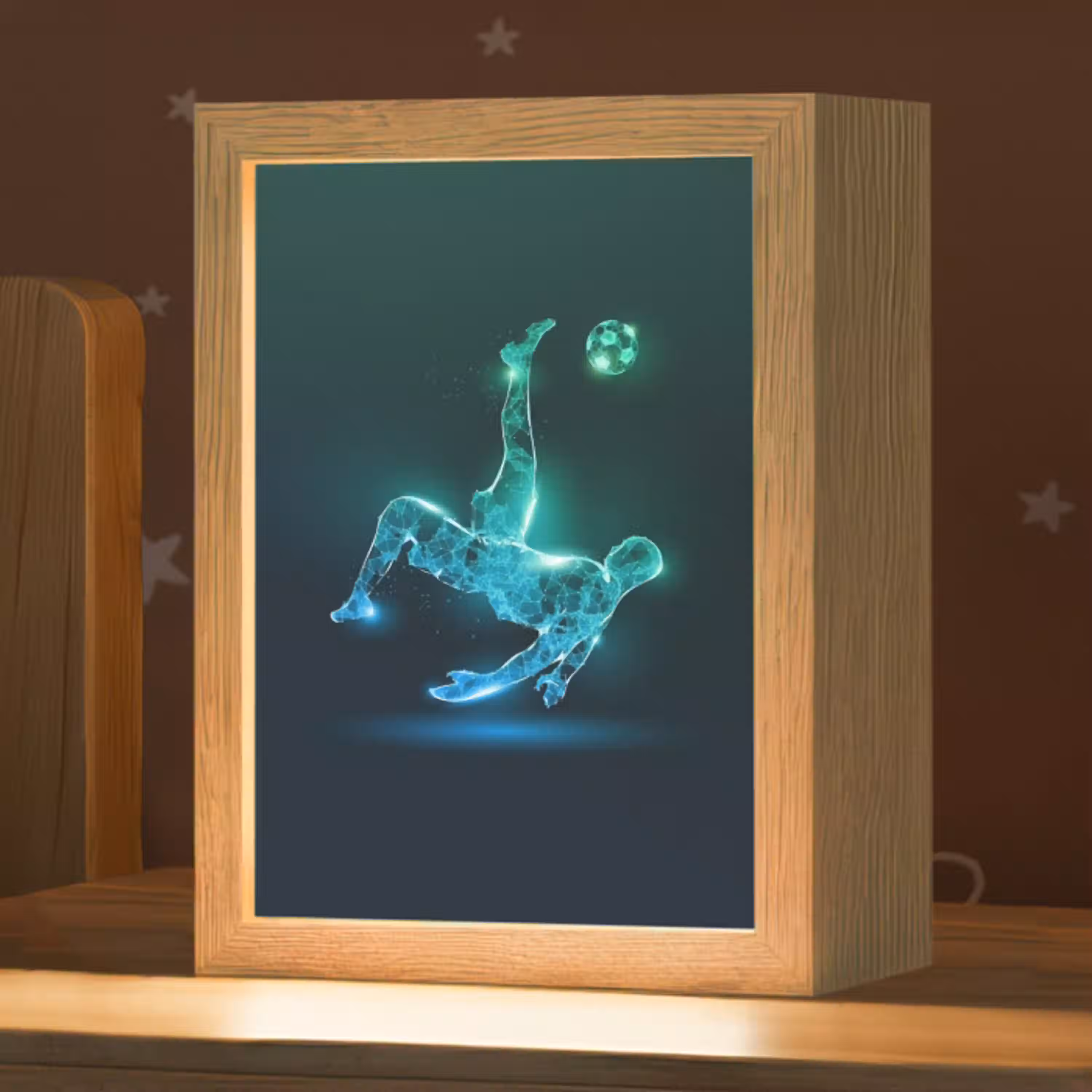 Voetbal - Voetballer - Jongen - Zwart Light Box met kabel klein -zzz_3d_website