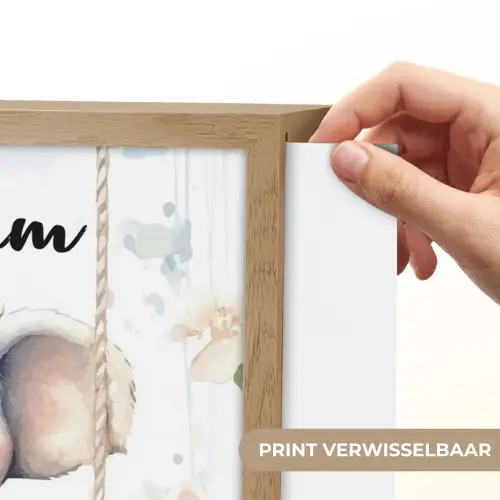 Olifant - Dier - Kinderen Light Box met batterij (Wandlamp kind) middel -USP_websiteprintNL