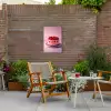 Taart - Hart - Roze Tuinposter op houten frame 2 cm dik klein -sfeer3