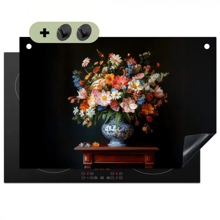 Boeket - Roze - Bloemen - Vaas Inductie beschemer met haakjes klein -3d