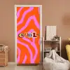 Zebraprint - Grafisch - COOL - Oranje deurposter klein -sfeer1