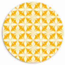 Patroon - Retro - Geel Wandcirkel kunststof plaat 5mm dik klein 188 -3d