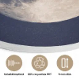 Ruimte - Maan - Kosmos Akoestische PET Vilt - Rond klein -closeup_DE