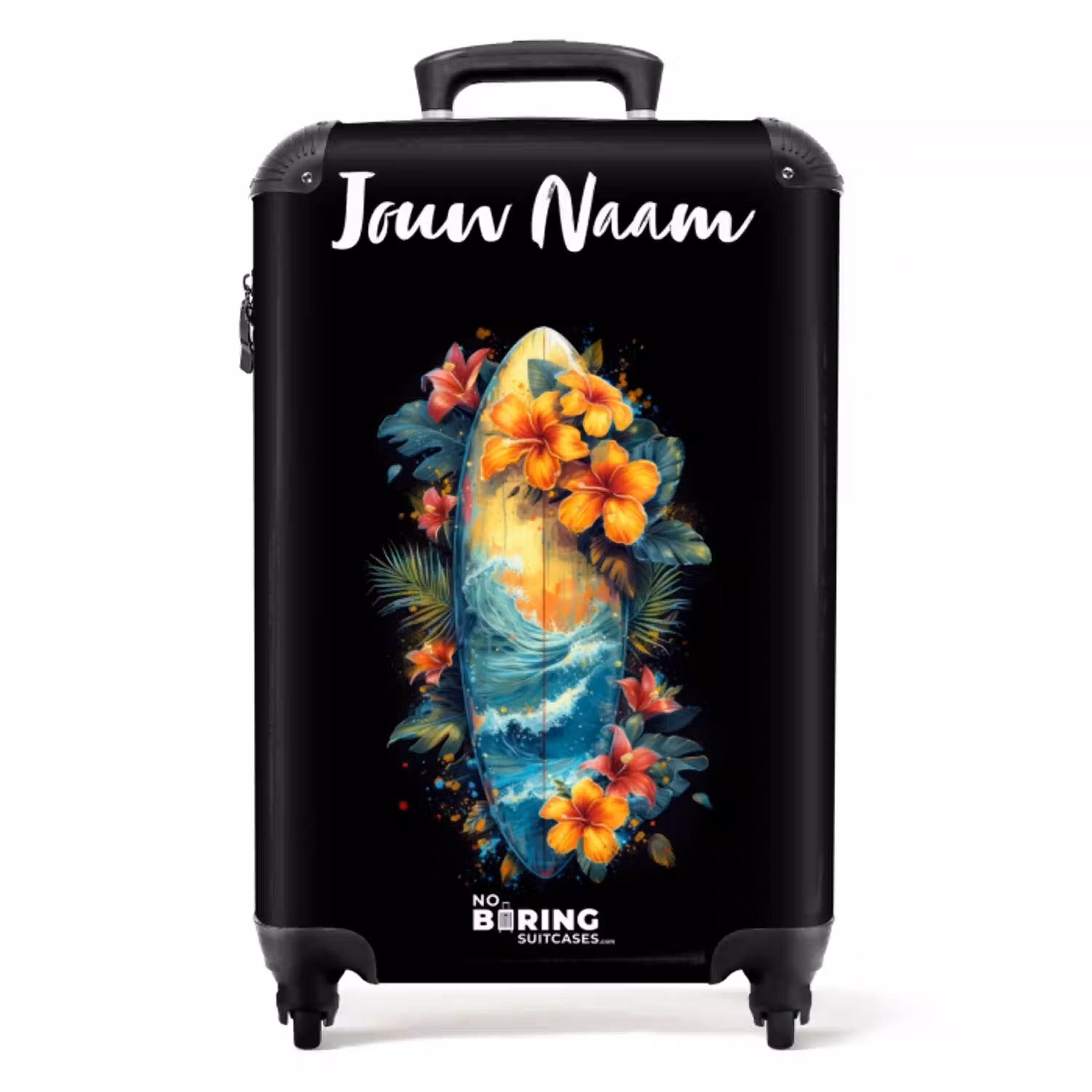 Surfplank Omringd door Bloemen NBS - Handbagage koffer - Kinderen Unisex middel -productfoto_recht