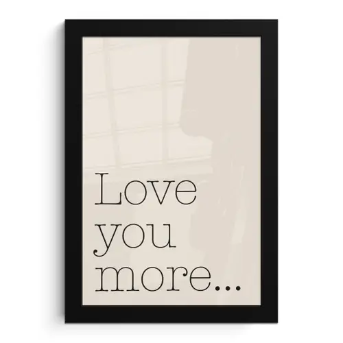 Minimalistisch - Love - Beige fotolijst zwart zonder passe partout klein -3d