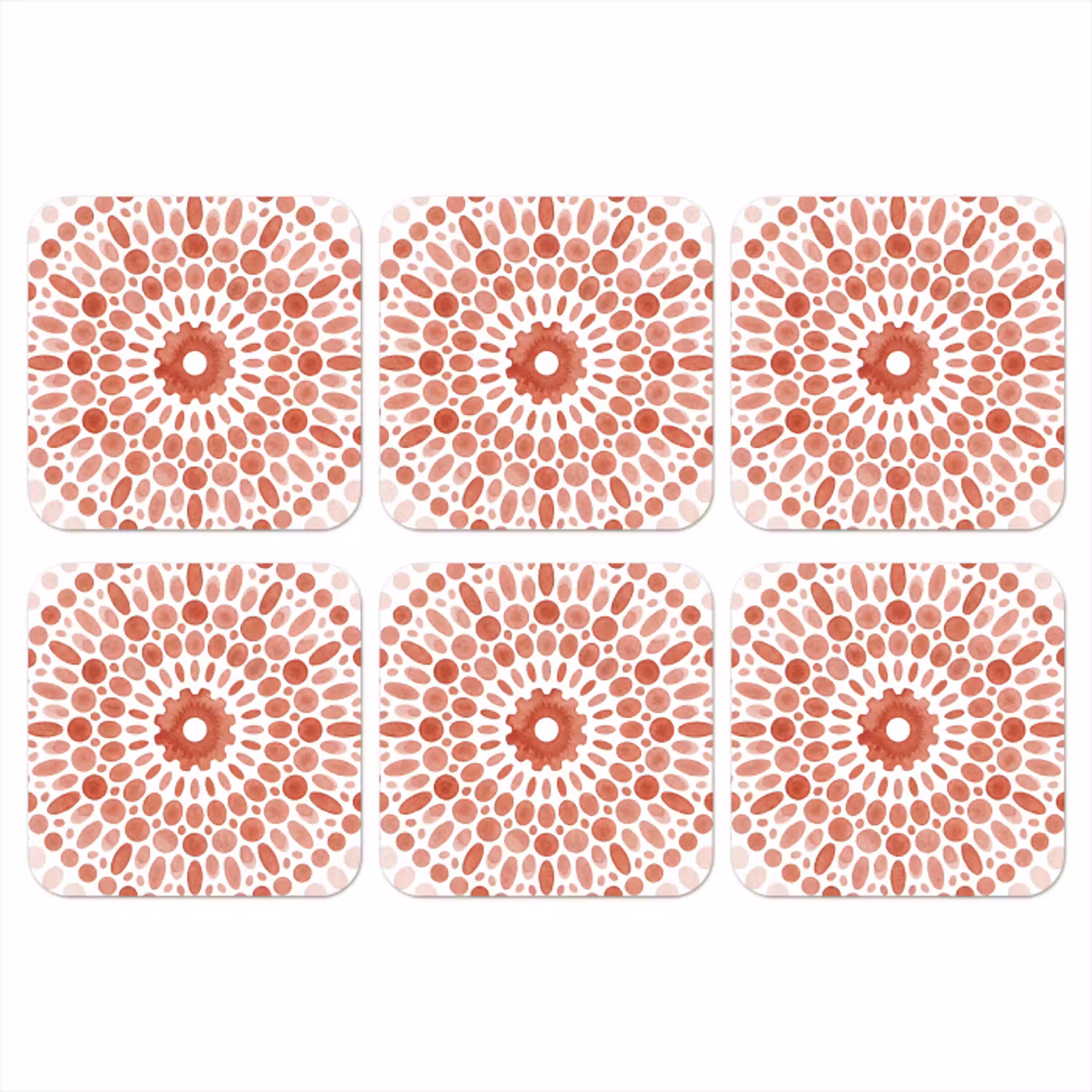 Patroon - Cirkels - Abstract - Modern - Rood onderzetter kurk middel -3d