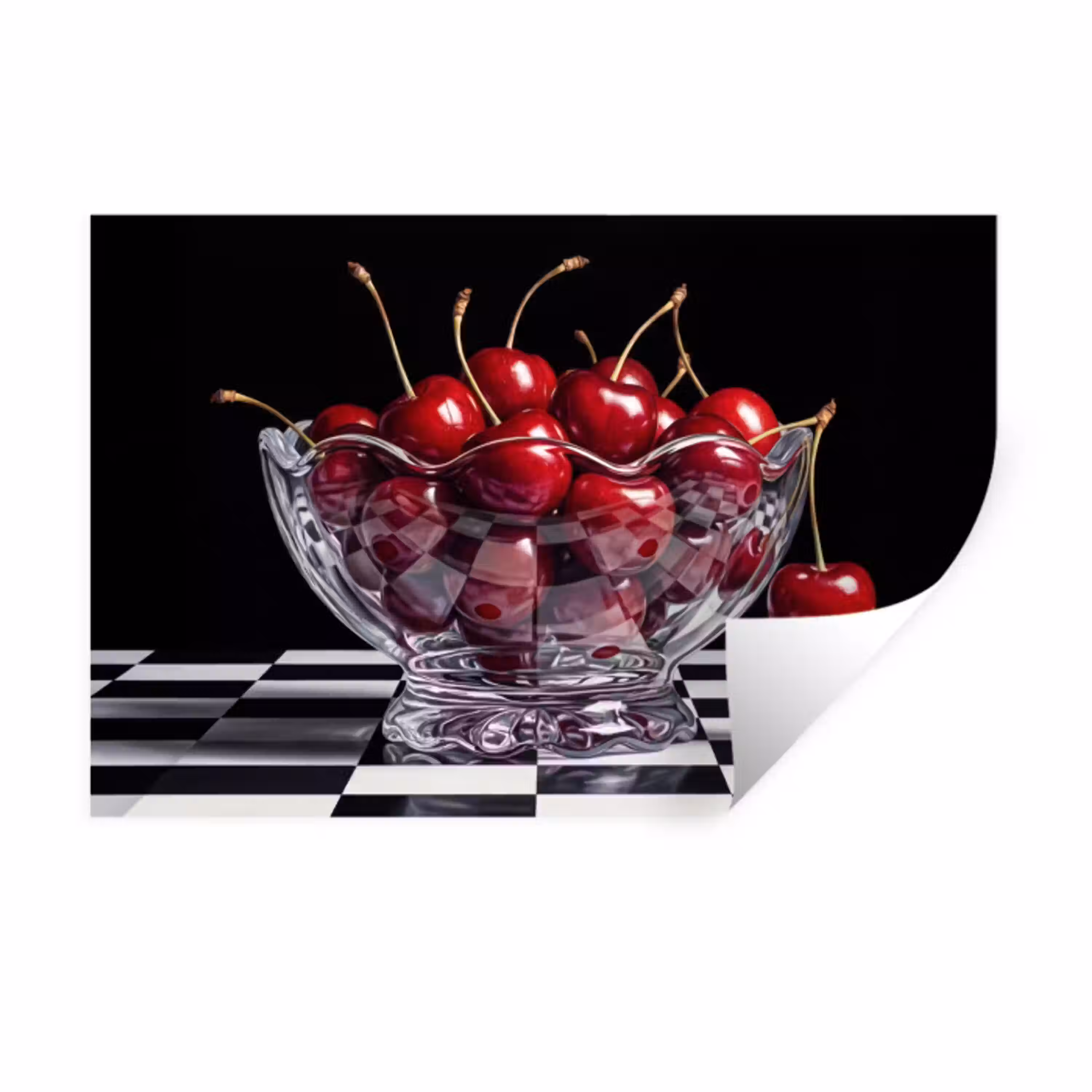 Eten - Kersen - Rood Muursticker klein -3d