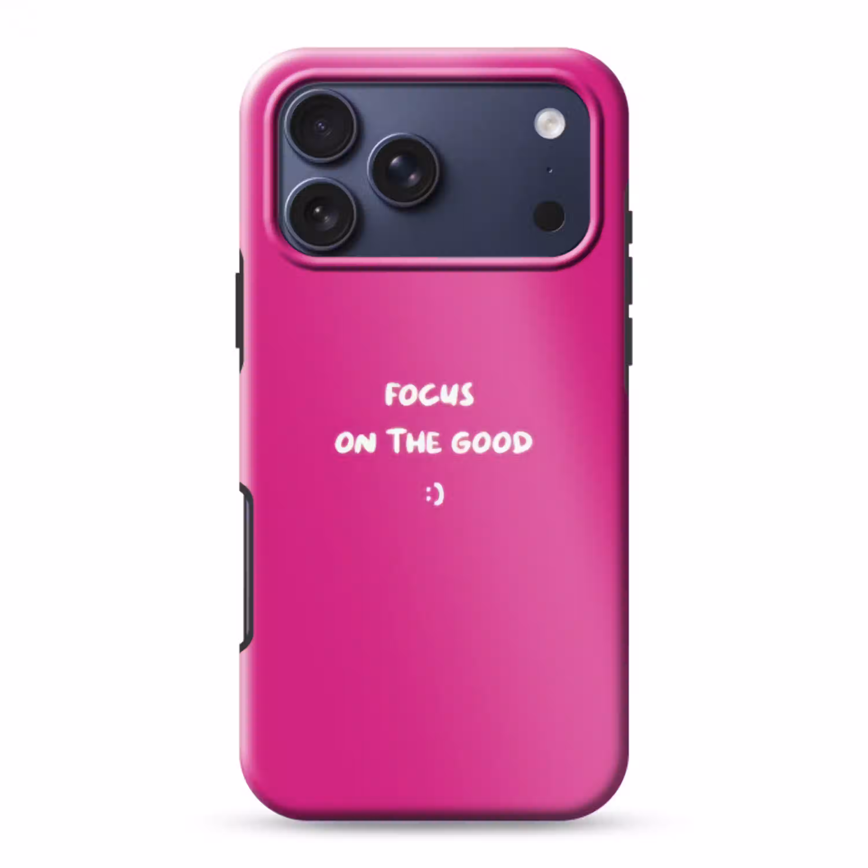 Focus - Smiley - Roze Toughcase MagSafe Apple iPhone 17 Pro Max klein -3d