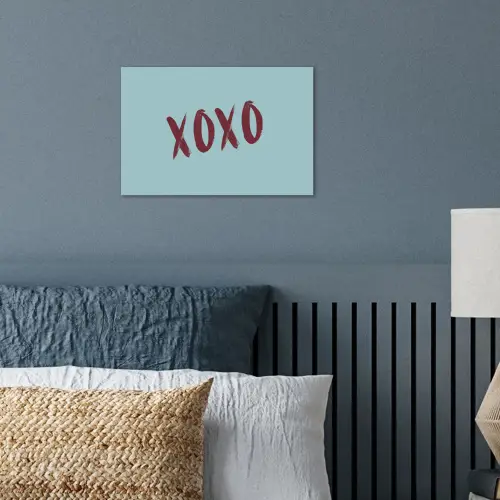 XOXO - Blauw - Rood poster papier klein -sfeer2