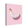 Banaan - Stippen - roze aluminium wit klein -3d