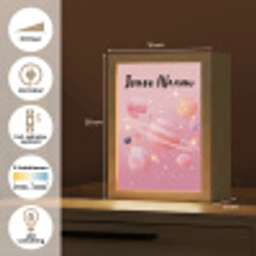 Planeten - Roze - Sterren Light Box met kabel (Kinderlampje) klein -USP_NL