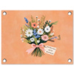 Boeket - Strikje - Quote tuinposter los doek klein -3d