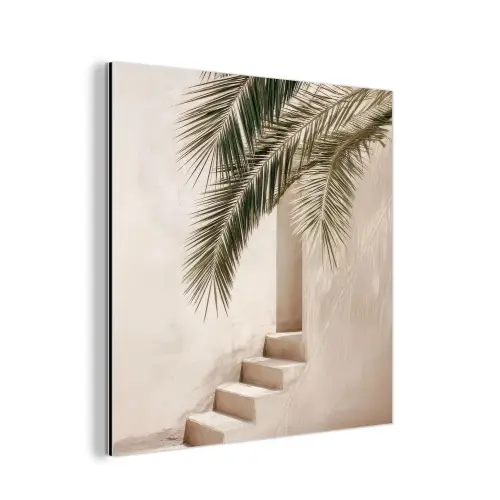 Palmboom - Schaduw - Trap - Beige aluminium wit klein -3d
