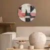 Roze - Abstract - Aesthetic - Modern - Vormen Akoestische PET Vilt - Rond klein -sfeer1