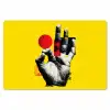 Hand - Rode cirkel - Geel Placemat vinyl groot -zzsfeer1_Kitchenyeah-website