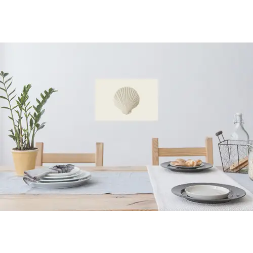 Schelp - Minimalistisch - Wit Muursticker klein -eettafel