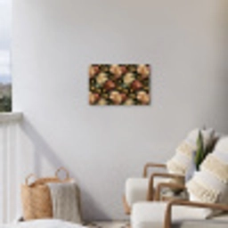 Bloemen - Barok - Patroon - Roze - Crème Tuinposter op houten frame 2 cm dik klein 845 -sfeer1