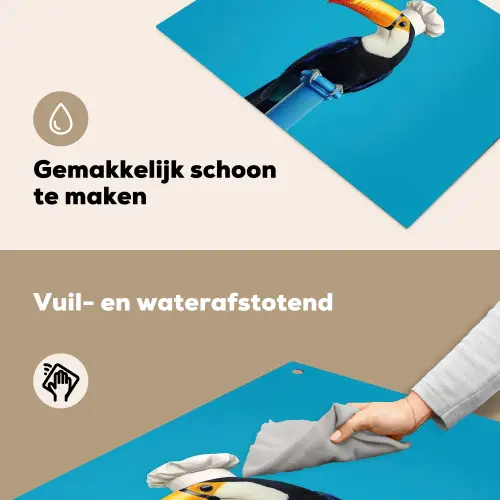 Tucan - Sokkel - Vogel - Koksmuts Inductie beschemer met haakjes klein -ky-schoon-nl