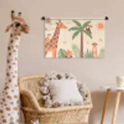 Dieren - Tropisch - Safari - Kleurrijk Wandkleed katoen klein -wsfeer5_kind