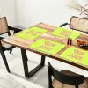 Groen - Roze bonjour - art-deco Placemat vinyl groot -zzsfeer4_Kitchenyeah-website