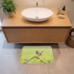 Vogel - Tak - Natuur - Kleurrijk Badmat klein -sfeer1