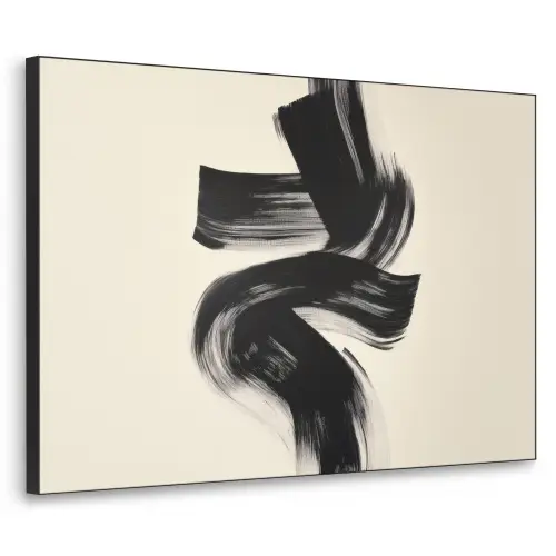 Strepen - Zwart - Abstract Textielframe zwart klein -3d