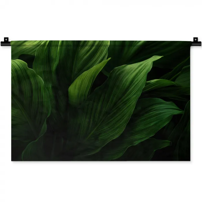 Bladeren - Schaduw - Groen - Textuur Wandkleed katoen klein -zz3d