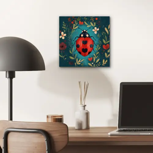 Bloemen - Lieveheersbeestje - Hartje - Rood aluminium wit klein -sfeer5