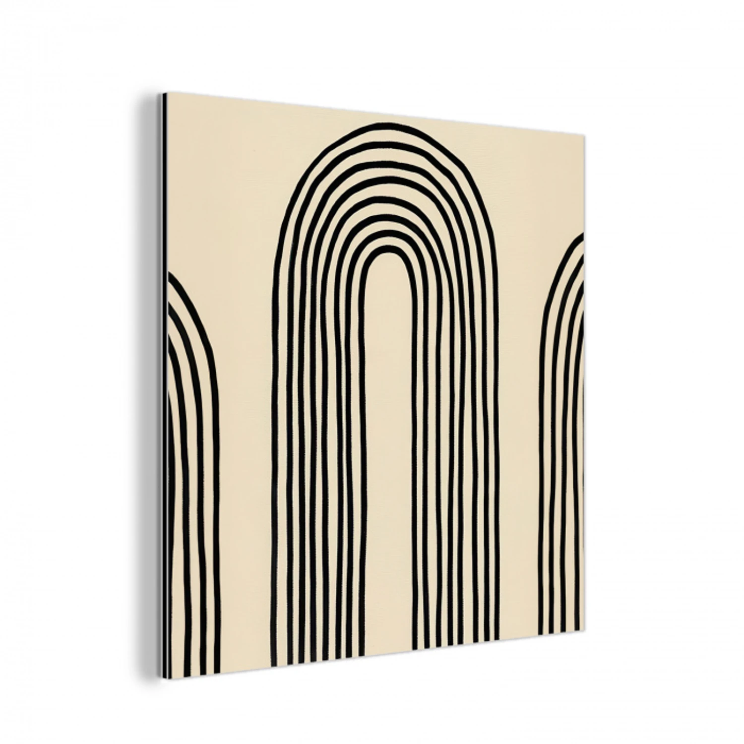 Boogvormen - Zwart - Strak aluminium wit klein -3d
