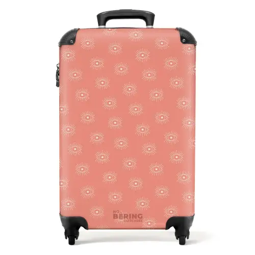 Boho - Zalmroze patroon NBS - Handbagage koffer - Unisex middel -productfoto_recht