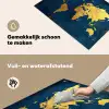 Wereldkaart - Goud - Donkerblauw Inductie beschemer met haakjes klein -ky-schoon-nl