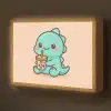 Dino - Boba - kawaii - Oranje Light Box met batterij (Wandlamp kind) middel -z3d_website