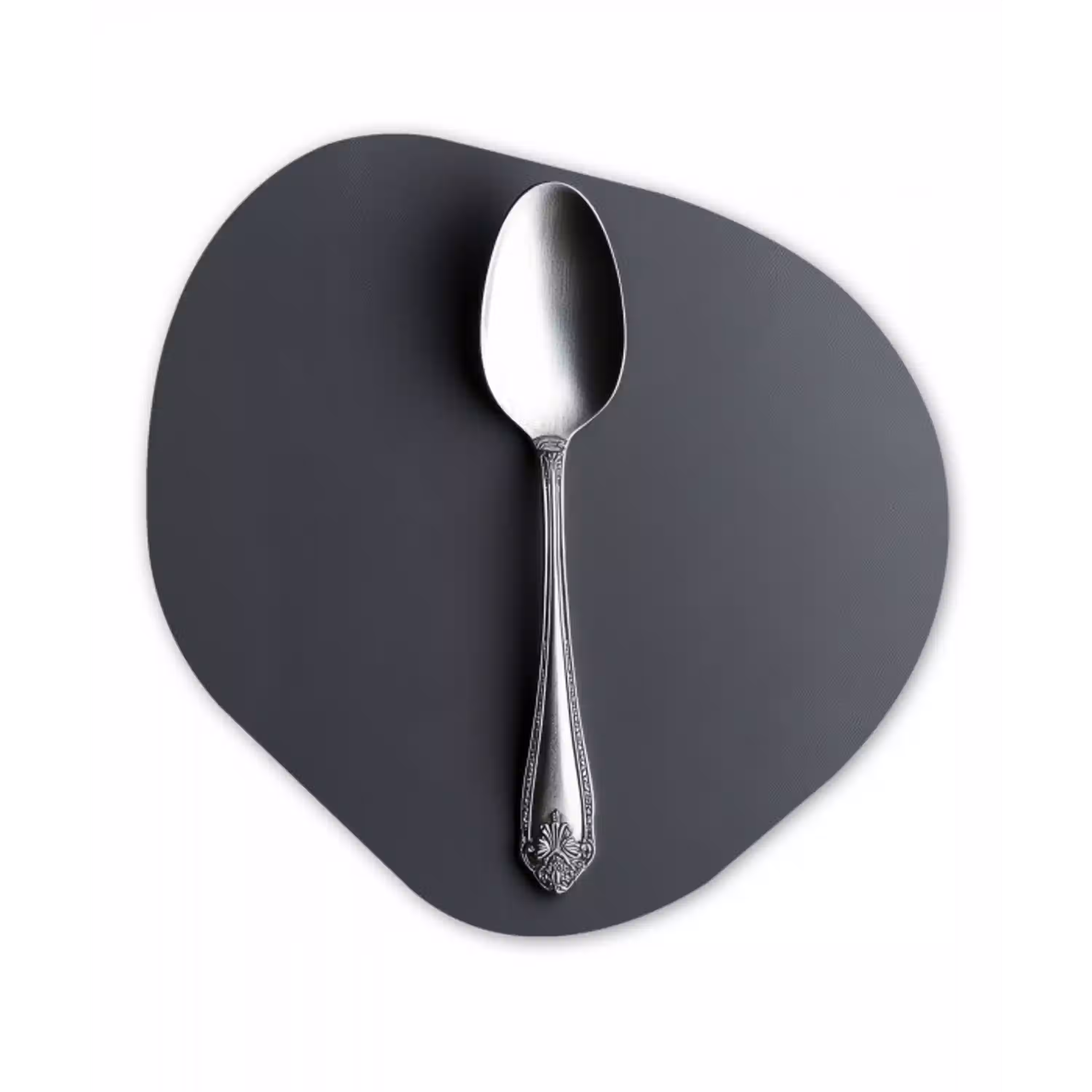 Zilver - Metaal - Lepel Wandcirkel Organisch Aluminium middel -3d