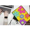 Bloemen - Illustratie - Kleurrijk laptophoes neopreen klein -bureau