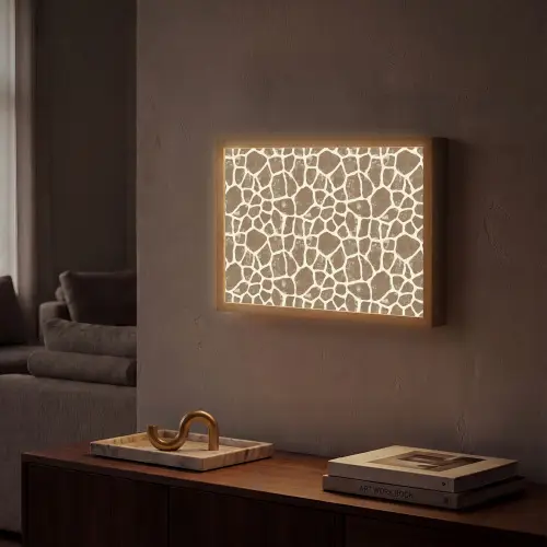 Giraf - Klassiek - Bruin Light Box met batterij (Wandlamp) middel 907 -sfeer1