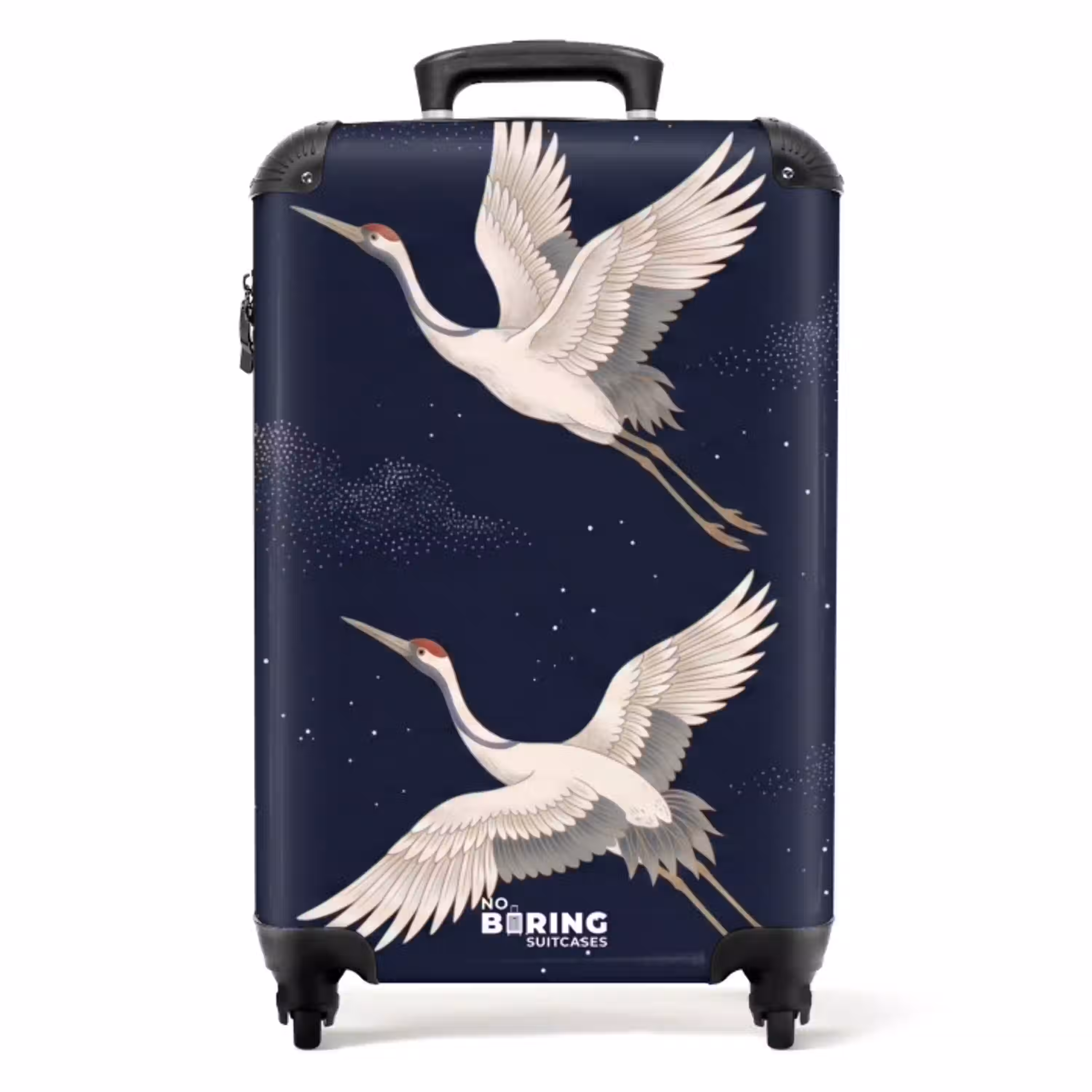 Kraanvogels - Nachthemel - Blauw NBS - Handbagage koffer - Volwassenen Unisex middel -productfoto_recht